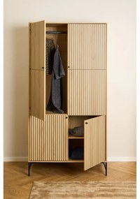 Armadio effetto rovere in colore naturale 99x200x60 cm Albany - Actona