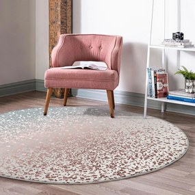 Tappeto rotondo lavabile di colore grigio-rame adatto per aspirapolvere robot ø 100 cm Comfort - Mila Home