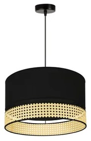 Duolla - Lampadario a sospensione con filo DOUBLE RATTAN 1xE27/15W/230V diametro 40 cm nero/beige