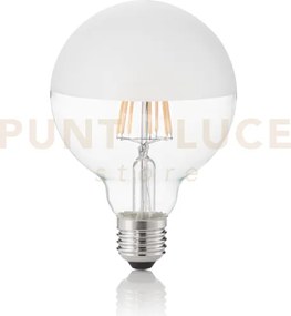 Lampadina attacco e27 in vetro globo bianca satinata mezza 8 w 1100...