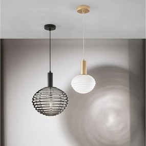 Lampadario Glamour Ripple oro paralume bianco E27 Ø32cm LUCE AMBIENTE DESIGN