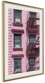 Poster  Pink Facade  Cornice Quadri Cornice d'oro con passe-partout, Larghezza x Altezza Home decor 20x30