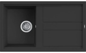 Lavello sopratop 1 vasca in quarzo nero ELLECI L 86 x L 51 cm