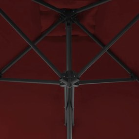 Ombrellone con Palo in Acciaio Rosso Bordò 300x230 cm