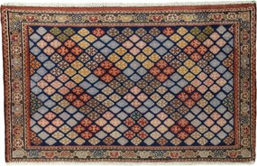 Sarouk Tappeto 90x60 Rosso (Iran) Annodato A Mano