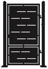 Cancello manuale con serratura elettrica Privacy in ferro, apertura a destra, L 104.5 x H 180 cm, di colore nero