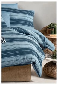 Biancheria da letto blu per letto matrimoniale/per letto prolungato con lenzuolo incluso/4 pz 200x220 cm Stripes – Mila Home
