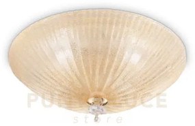 Shell plafoniera in vetro ambra 4 luci attacco e27 d.50cm