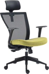 Sedia da ufficio Q-328H verde e nera – 62x48x97 cm
