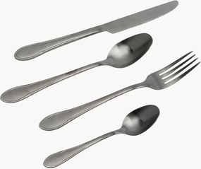 Set di 16 posate spazzolate opacche Cucina, fatte a mano, 4 persone