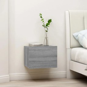 Comodino Grigio Sonoma 40x30x30 Cm İn Legno Multistrato /
