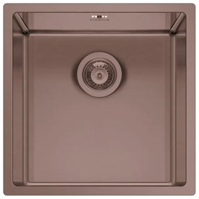 Lavello sottotop 1 vasca PYRAMIS Astris inox L 40 x L 40 cm rame