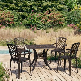 Set Da Bistrot 5 Pz İn Alluminio Pressofuso Bronzo /