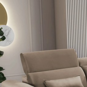 Divano angolare marrone chiaro allungabile/con contenitore (con penisola a destra/con chaise lounge) e rivestimento in velluto Foble – ELTAP