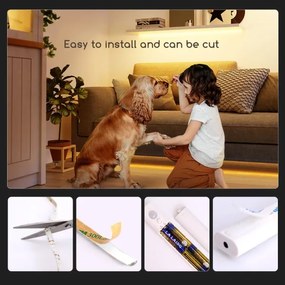 Aigostar - Striscia LED dimmerabile con sensore 1m LED/2W/4xAAA 3000K IP65