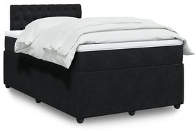 Giroletto A Molle Con Materasso Nero 120x200 Cm İn Velluto /
