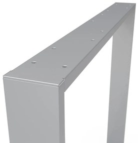Gamba per mobili STEELMI Tube rettangolare in acciaio argentato satinato L 78 x P 8 x H 71 cm