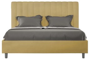 Letto contenitore da 160x190 in microfibra ocra Agueda