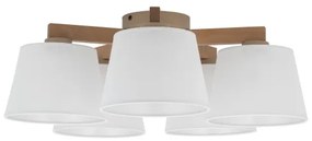 Brilagi - Lampadario a montaggio superficiale LATTE SABIA 5xE27/15W/230V pino/bianco