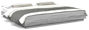 Giroletto luci led grigio sonoma 200x200 cm legno multistrato
