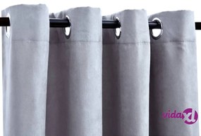 vidaXL Tende Oscuranti con Anelli in Metallo 2 pz Grigie 140x225 cm