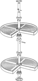 Cestello Girevole Ø71 cm per Mobile da Cucina 80 cm in Plastica e Alluminio Emuca Bianco...