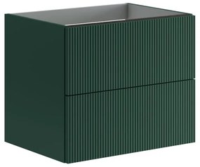 Mobile da bagno sospeso sotto lavabo L 59.5 x H 50 x P 45.5 cm verde laccato opaco, 2 cassetti VISOBATH Opera