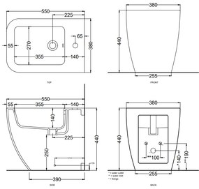 Cielo Shui Comfort Bidet Monoforo A Pavimento In Ceramica Lavagna