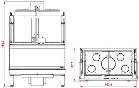 Palazzetti Ecomonoblocco EM16:9 3D Caminetto a legna 20kw ad aria e irraggiamento