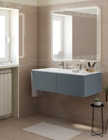 Mobile sottolavabo e lavabo Neo grigio scuro L 120 x H 32 x P 48 cm 1 vasca 2 cassetti