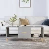 Tavolino Salotto Grigio Cemento 102x50x40 cm Legno Multistrato