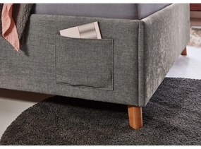 Letto da bambini grigio imbottito con contenitore con rete inclusa 120x200 cm Fun – Meise Möbel