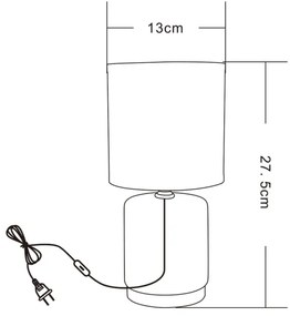 Zuma Line HS8720-WH - Lampada da tavolo 1xE14/40W/230V bianco/oro