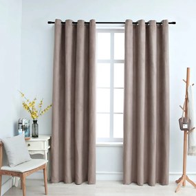Tende Oscuranti Con Anelli Metallo 2 Pz Grigio Talpa 140x175 Cm /
