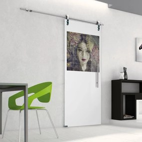 Porta scorrevole Donna in vetro, L 88 x H 215 cm, con binario Lux