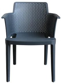 Poltrona Cathy - Poltrona impilabile in polipropilene - Dimensioni: 60x58x76.5cm, Antracite