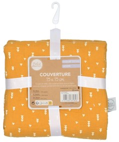 Coperta per neonati in mussola gialla 75x75 cm - Bébé Douceur