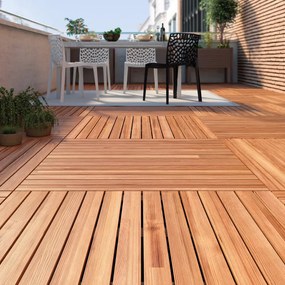 Piastrella d'appoggio in legno marrone scuro L 100 x L 100 cm x Sp. 24 mm
