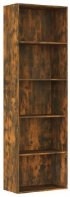 Libreria a 5 ripiani rovere fumo 60x30x189 cm legno multistrato