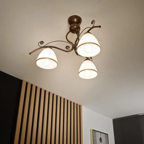 Lampadario a plafone RETRO 3xE27/60W/230V patina di bronzo