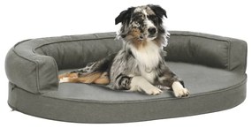 Materasso ergonomico per cani 75x53 cm effetto lino grigio
