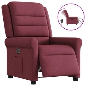 Poltrona Elettrica Reclinabile Rosso Vino İn Tessuto /