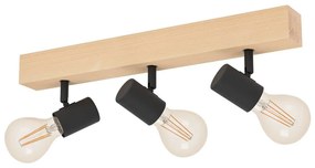 Plafoniera nera/di colore naturale 5x48 cm TOWNSHEND 3 – EGLO