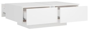 Tavolino da salotto bianco 90x60x31 cm in legno multistrato