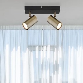 Globo 57911-2M - Faretto ROBBY 2xGU10/35W/230V nero/ottone