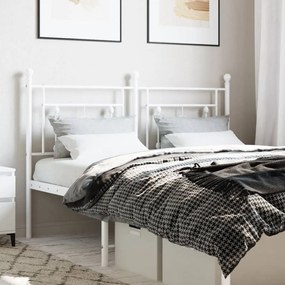 Testiera İn Metallo Bianco 140 Cm /