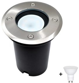 Luce LED per vialetto da esterno 1xGU10/6W/230V IP67 cromo opaco