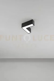 Giunto a l plafoniera in alluminio nero grid led 10w cct 3000k 4000...