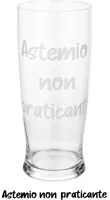 Bicchiere birra in vetro scritta Astemio non praticante 500 ml