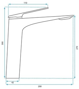 REA-B1126 - Miscelatore per lavabo AVALON 30 cm nero